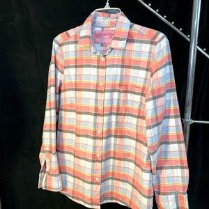 Pink blue white flannel size XL 
MADE BY RUSTIC OUTFITTERS
